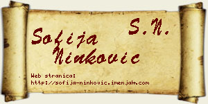 Sofija Ninković vizit kartica